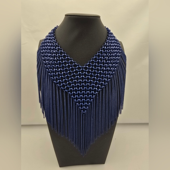 Vintage Gunmetal Bib Necklace - Picture 8 of 10